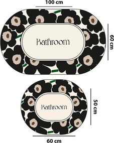 Set di tappetini per il bagno neri/beige 2 pz 60x100 cm Oweld – Foutastic