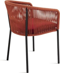 Sedia in corda Ruggine con struttura in metallo JOAN 2 sedie