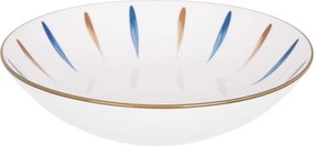 Piatto fondo in Porcellana pennellato blu marrone 20,2 cm Petali