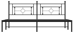 Giroletto con testiera in metallo nero 200x200 cm