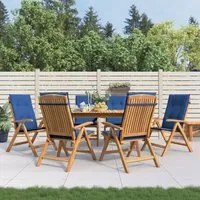 Sedie da Giardino Reclinabili con Cuscini 6 pz in Legno di Teak 3196503