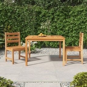 Set Da Pranzo Per Giardino 3 Pz İn Legno Massello Di Teak /