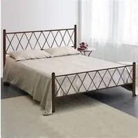 Letto in Ferro Battuto Moderno matrimoniale PIRAMIDE cm 160x190 Artigianale colore Rame