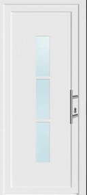 Portoncino d'ingresso 10012 con vetro L 80 x H 210 cm in PVC bianco, apertura spingere a sinistra