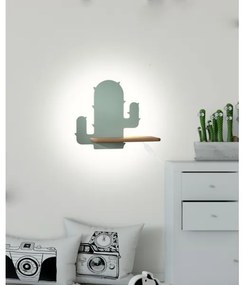 Applique LED per bambini con mensola CACTUS LED/4W/230V verde/legno