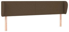 Testiera ad orecchio marrone scuro 203x23x78/88 cm in tessuto