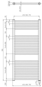 Aqualine - Radiatore elettrico da bagno DIRECT-E 300W/230V 96 cm opaco nero