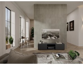 Tavolo TV in rovere decorato in colore antracite-naturale 164x35 cm Schlangen - Germania