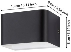 Eglo 901016 - Applique a LED SANIA LED/6W/230V 3000K nero
