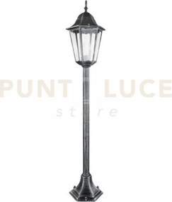 Paletto firenze nero e silver 1 luce attacco e27 ip44 21x21x104cm i...