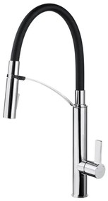 Deante BGB_B720 - Rubinetto per lavello con braccio flessible GERBERA nero/cromo