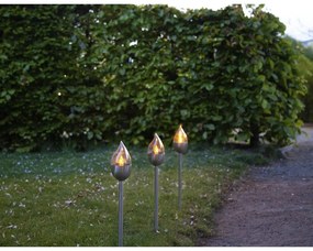 Illuminazioni esterne in set LED con alimentazione a pannelli solari con picchetto 3 pz (altezza totale 40 cm) Olympus – Star Trading