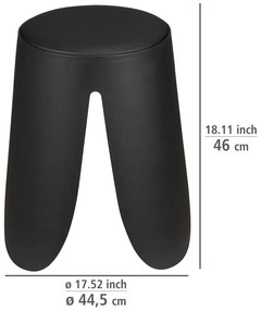 Sgabello in plastica nera Comiso - Wenko
