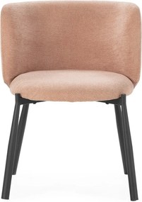 Set di sedie da pranzo color pesca in imbottito 2 pz Ginny – MOME