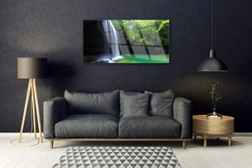 Quadro acrilico Cascata, natura, foresta, lago 100x50 cm