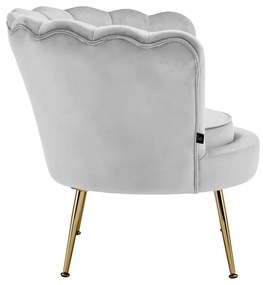 Poltrona grigio chiaro in velluto Kelsey - Støraa