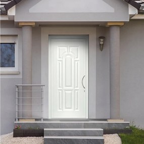 Portoncino d'ingresso Classic1 L 90 x H 210 cm in alluminio bianco, apertura spingere a sinistra