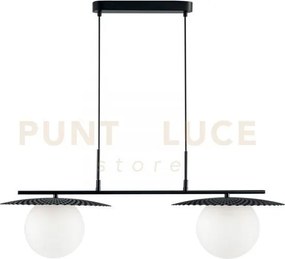 Lampadario a sospensione chaplin nera 2 luci attacco e27 97x146,2cm...