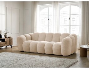 Divano marrone chiaro con rivestimento in bouclé 232 cm Hippolyte – Bobochic Paris