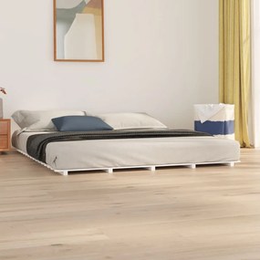 Giroletto Senza Materasso Bianco 160x200 Cm Legno Massello Pino /