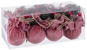Palle di Natale Multicolore Rosa Vellutino Foam 6 x 6 x 6 cm (8 Unità)