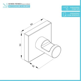 Set accessori bagno 3 pezzi con porta asciugamani 30 cm acciaio inox bianco Sidera