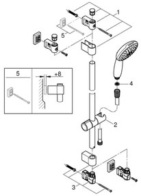 GROHE 26951001 - Set doccia VITALIO START 110 600 mm cromo lucido