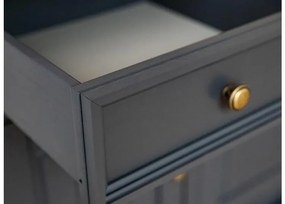 Vetrina shabby chic pino massello pino due ante grafite top color rovere