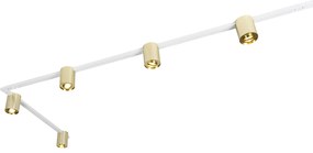 Sistema a binario oro e bianco con 5 faretti monofase - Rondoo Up