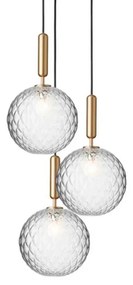 Miira 3 Lampadario Large Ottone/Optic Clear - Nuura