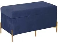 Panca Contenitore 78x40xh45 cm in Tessuto Velluto Blu