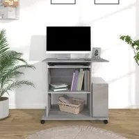 Scrivania Computer Grigio Sonoma 80x50x75 cm Legno Multistrato 815544