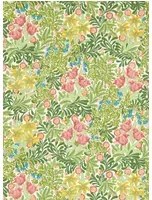 Morris & Co Carta da parati Bower - Boughs Green/ Rose