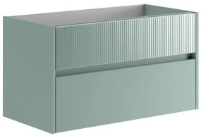 Mobile da bagno sotto lavabo Niwa verde laccato opaco L 89.5 x H 50 x P 45.5 cm 2 cassetti, lavabo non incluso
