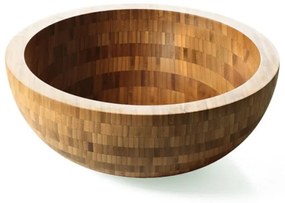 Lavabo da appoggio Acquaio ovale piletta non inclusa in legno L 43 x H 16 x P 43 cm marrone piletta non inclusa
