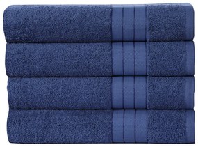 Set di 4 asciugamani in cotone blu scuro 50x100 cm - Good Morning
