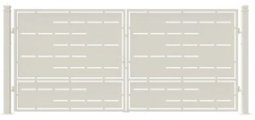 Cancello con serratura manuale Privacy in ferro, apertura centrale, L 408.5 x H 180 cm, di colore bianco