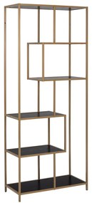 Libreria nero/oro 77x185 cm Seaford - Actona