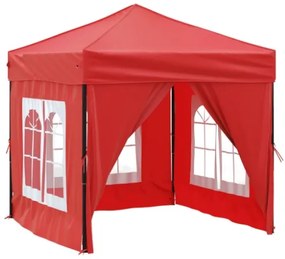 Tenda per Feste Pieghevole con Pareti Laterali Rosso 2x2 m