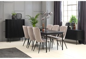 Tavolo da pranzo nero 95x180 cm Savona - Unique Furniture