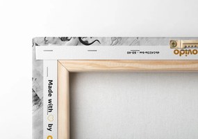 Quadro su tela – Fiori dipinti dell'estate in bianco e nero