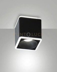 Coiba plafoniera quadrata nera led 13w 3000k 848 + 486lm 2 luci