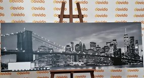 Quadro su tela – Ponte di Brooklyn incantevole in bianco e nero