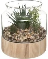 Terrarium con piante artificiali