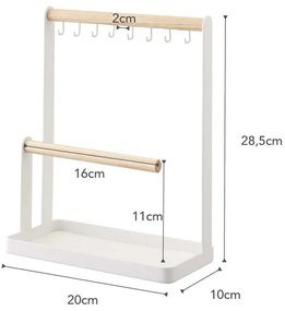 Piedistallo multifunzione bianco con dettagli in faggio Tosca - YAMAZAKI