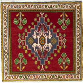 Shiraz Tappeto 60 x 60 Rosso (Iran) Annodato A Mano