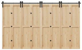Kit Di Binari Per Porte Scorrevoli 366 Cm Acciaio Nero /