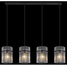 Globo 15698-4H - Lampadario a sospensione con filo GORLEY 4xE27/60W/230V nero