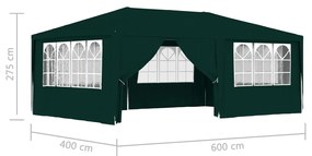 Gazebo Professionale con Pareti 4x6 m Verde 90 g/m²