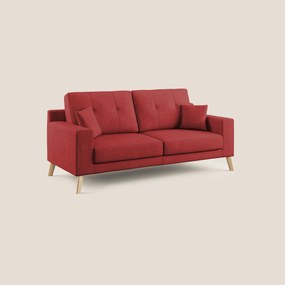 Danish divano moderno in tessuto morbido impermeabile T02 rosso